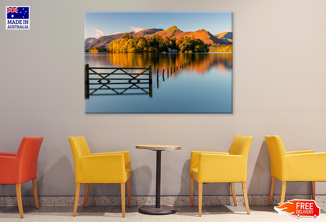 Sunrise Over Derwentwater Autumn Print 100% Australian Made