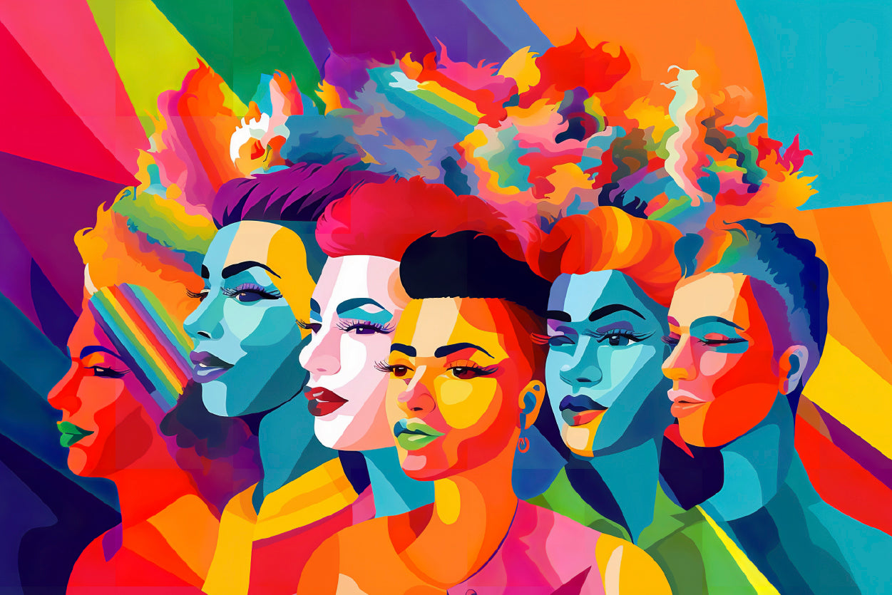 Group of People Modern Art Style Home Decor Premium Quality Poster Print Choose Your Sizes - Bella Home Decor