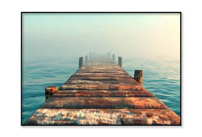 Pier In the Sea Misty View Home Decor Premium Quality Poster Print Choose Your Sizes