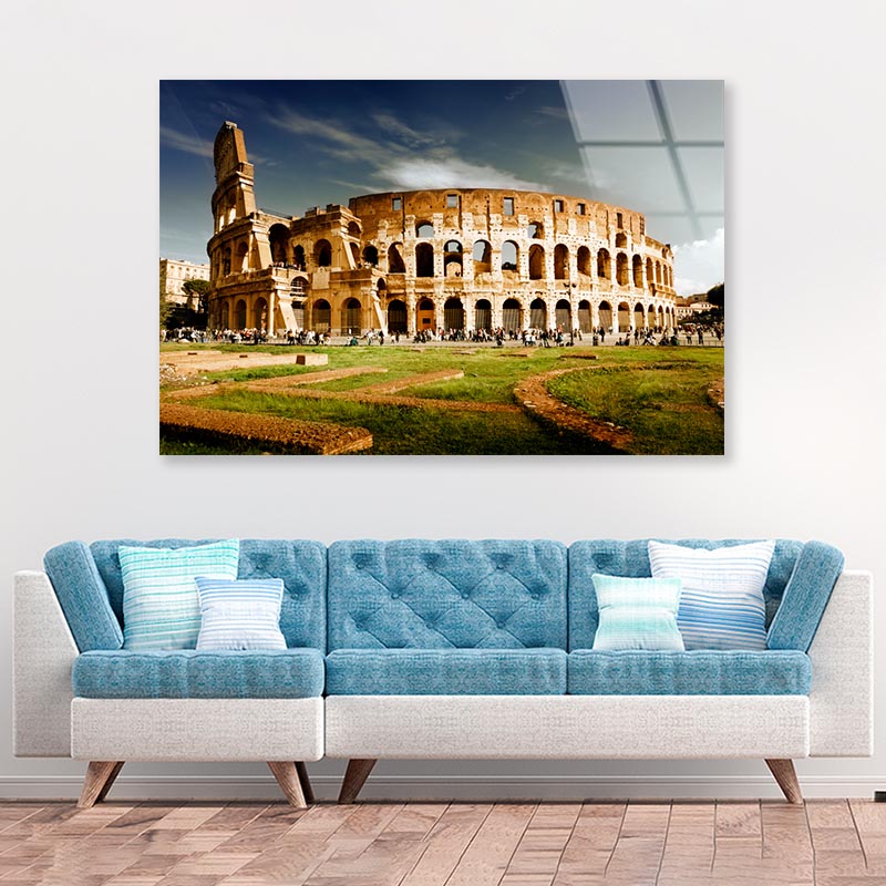 Colosseum In Rome, Italy Acrylic Glass Print Tempered Glass Wall Art 100% Made in Australia Ready to Hang