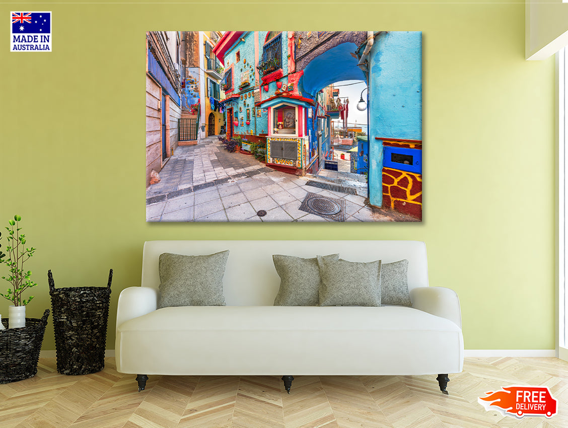 Color Streets of Vietri Salerno Print 100% Australian Made - Bella Home Decor