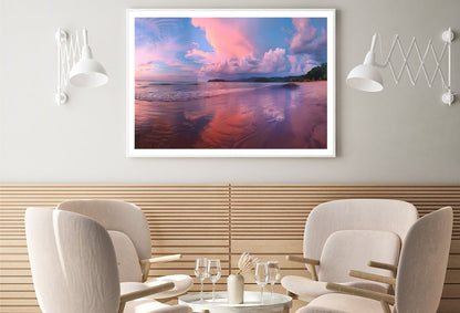 Beautiful Beach & Pink Sky Home Decor Premium Quality Poster Print Choose Your Sizes