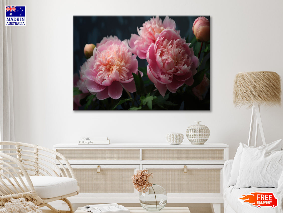 A Vase Filled With Fresh Pink Peonies Print 100% Australian Made - Bella Home Decor