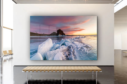 Ocean of Ice Sunset Sky UV Direct Aluminum Print Australian Made Quality