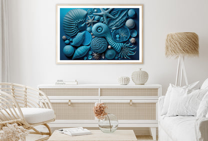 Group of Blue and White Shells Home Decor Premium Quality Poster Print Choose Your Sizes