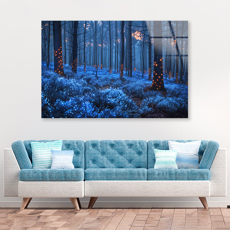Forest in the Night Acrylic Glass Print Tempered Glass Wall Art 100% Made in Australia Ready to Hang - Bella Home Decor