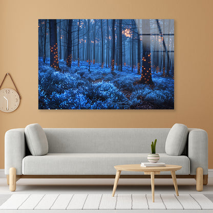 Forest in the Night Acrylic Glass Print Tempered Glass Wall Art 100% Made in Australia Ready to Hang - Bella Home Decor