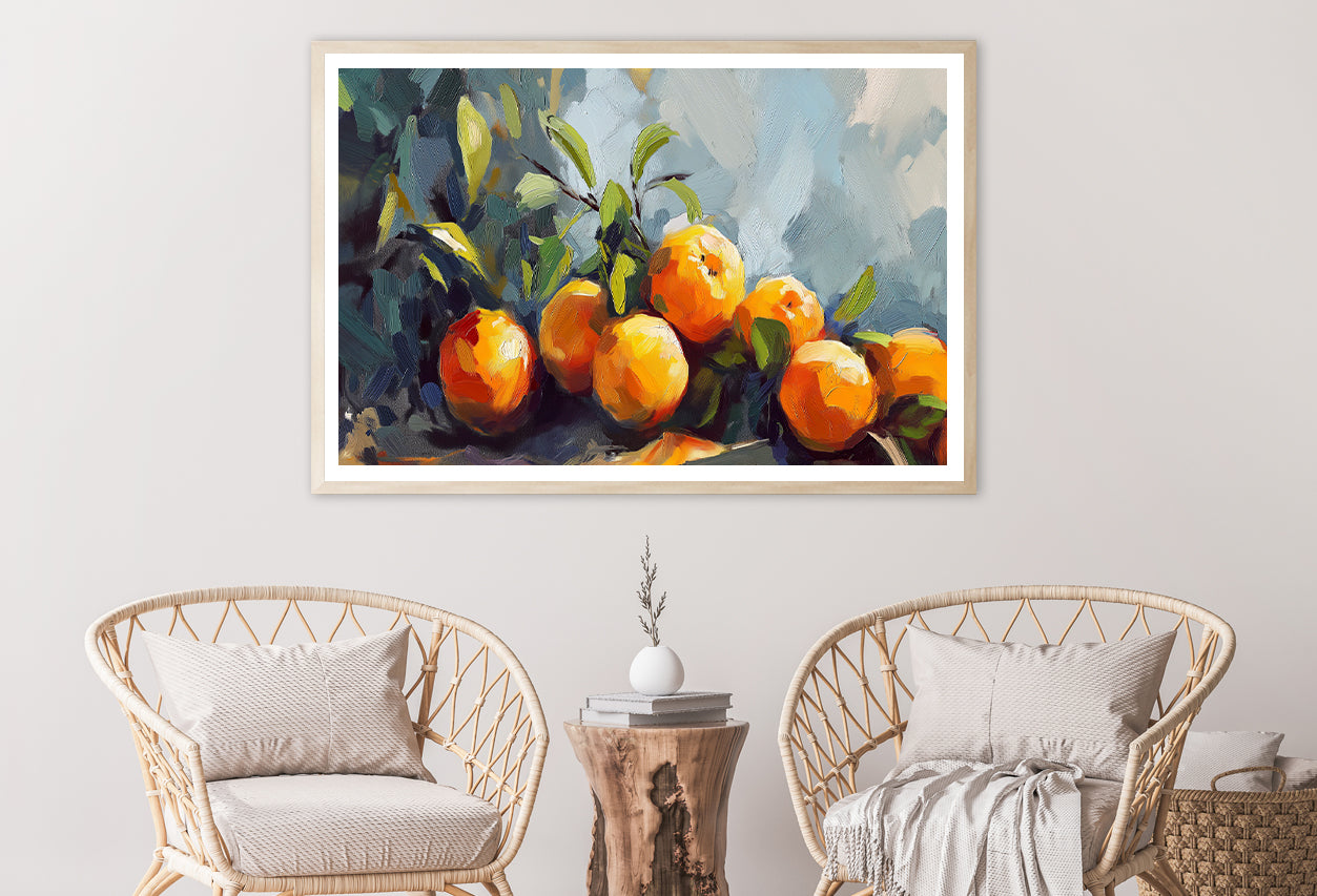 Oranges Oil Paint Drawing Home Decor Premium Quality Poster Print Choose Your Sizes