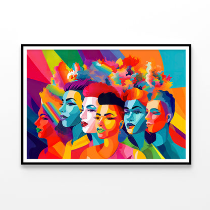 Group of People Modern Art Style Home Decor Premium Quality Poster Print Choose Your Sizes - Bella Home Decor