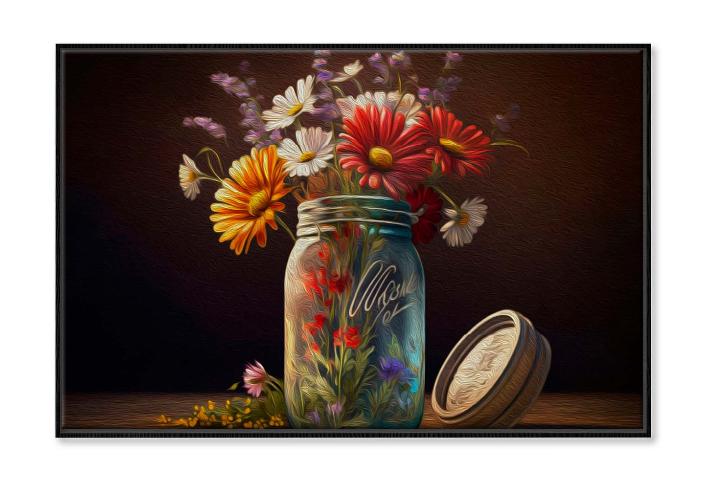 Flowers in Jar, Beautiful Bouquet Wall Art Limited Edition High Quality Print