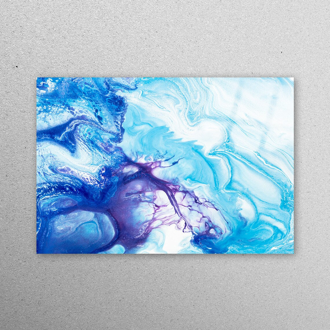 Blue Colorful Marble Acrylic Glass Print Tempered Glass Wall Art 100% Made in Australia Ready to Hang