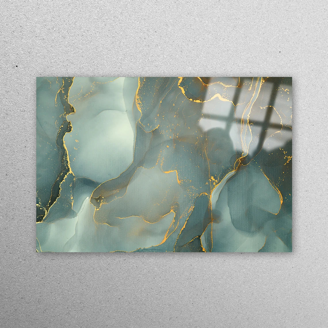 Green Marble Wall Art Acrylic Glass Print Tempered Glass Wall Art 100% Made in Australia Ready to Hang