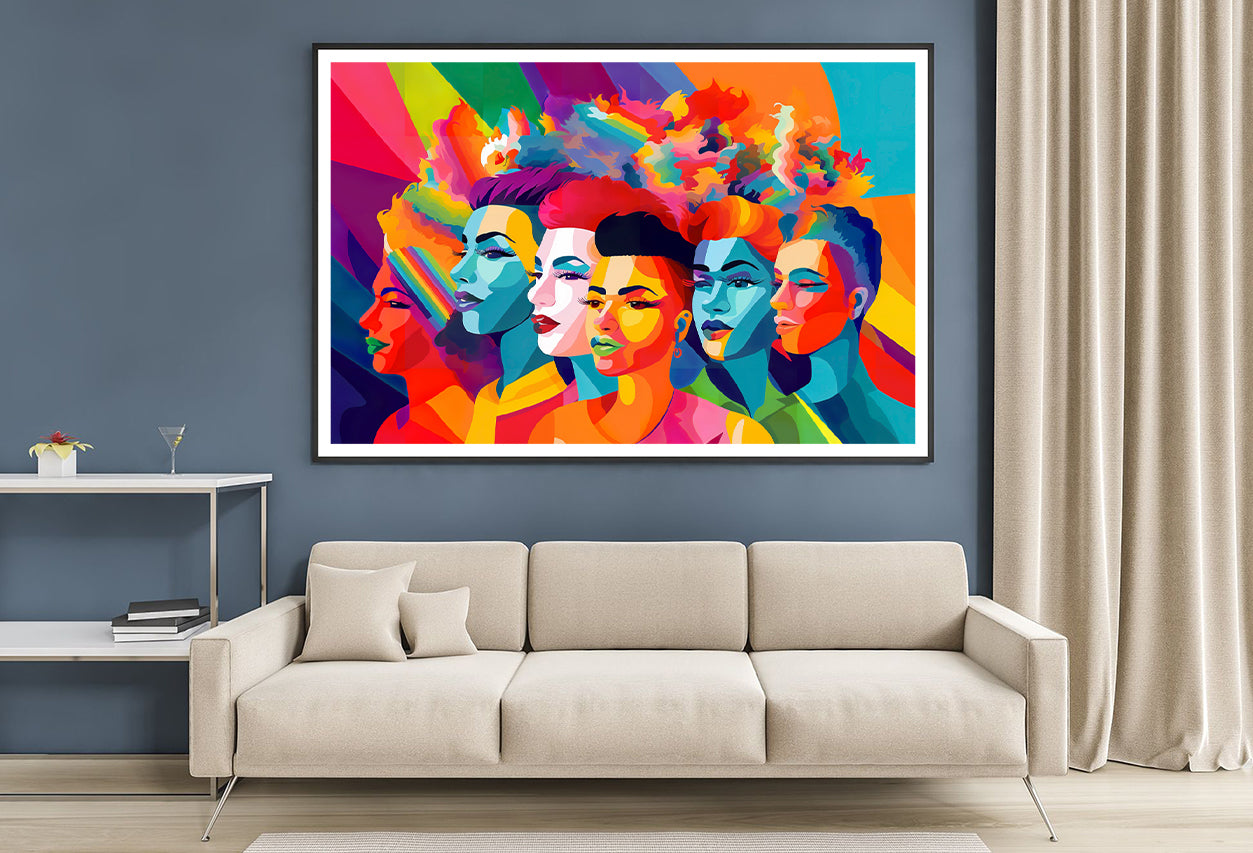 Group of People Modern Art Style Home Decor Premium Quality Poster Print Choose Your Sizes - Bella Home Decor