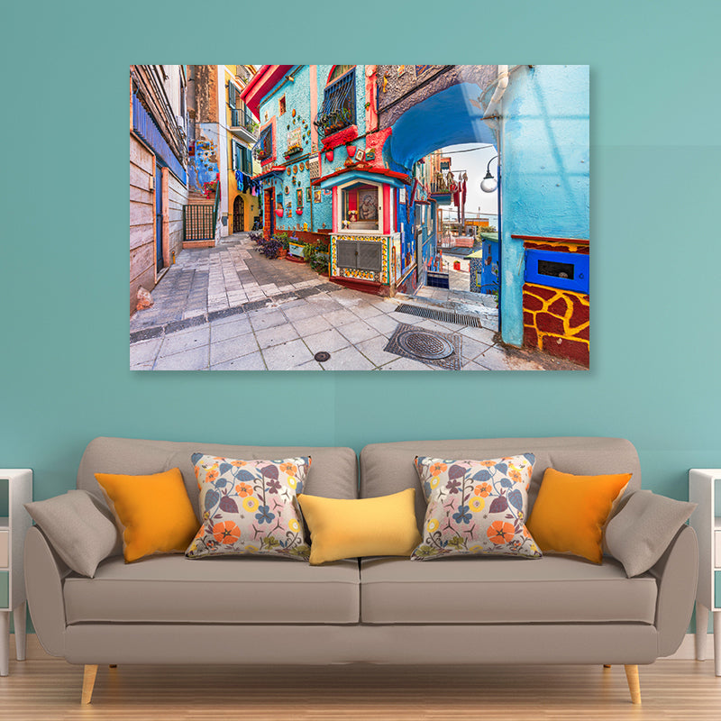 Color Streets of Vietri Salerno Acrylic Glass Print Tempered Glass Wall Art 100% Made in Australia Ready to Hang