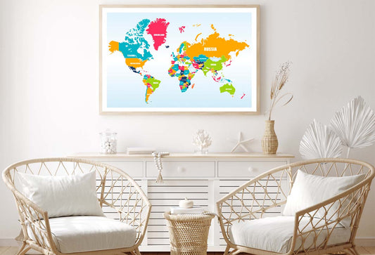 World Map-Countries Home Decor Premium Quality Poster Print Choose Your Sizes