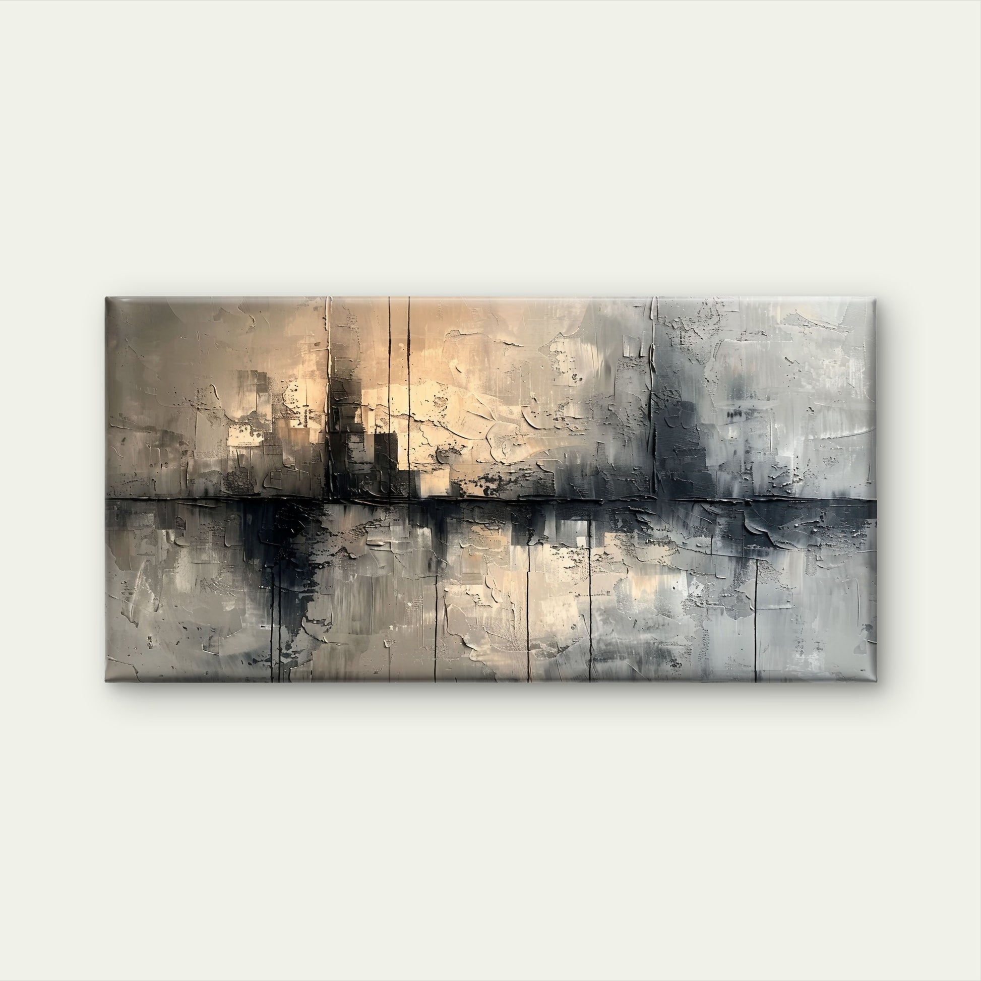 Dark Grey Minimalist Textured Abstract Wall Art Canvas Office Home Framed 120x60cm