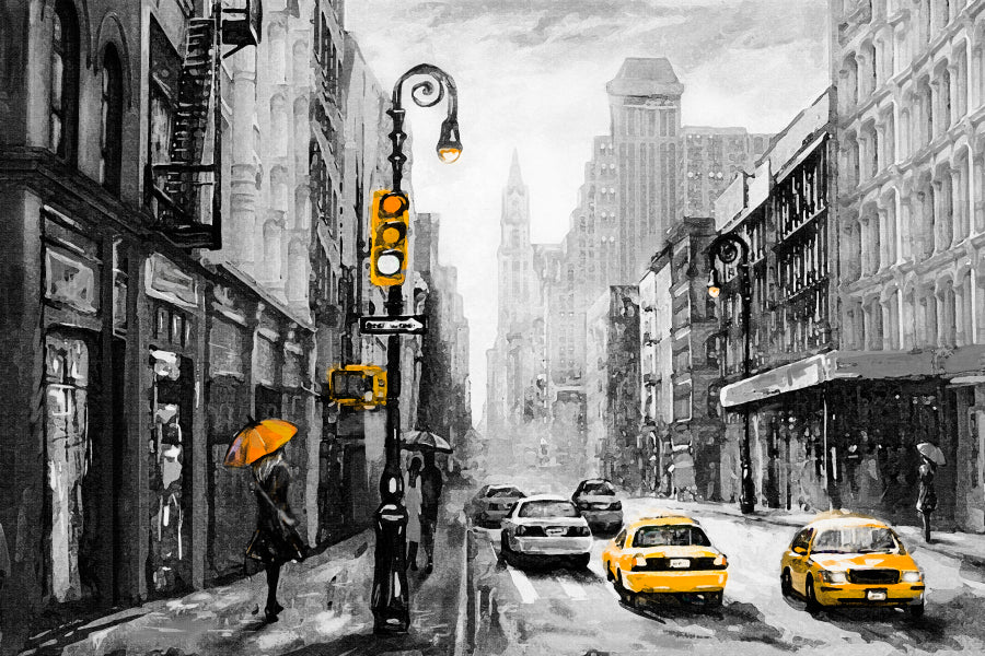 Oil Painting Of New York Home Decor Premium Quality Poster Print Choose Your Sizes