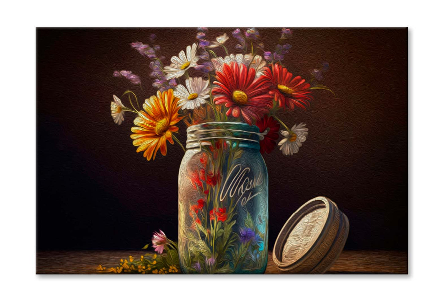 Flowers in Jar, Beautiful Bouquet Wall Art Limited Edition High Quality Print