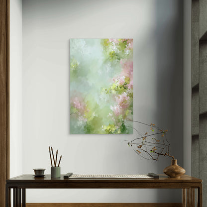 Soft Pastel Flower Garden Painting 60x90cm Metal Print Ready to Hang - Bella Home Decor