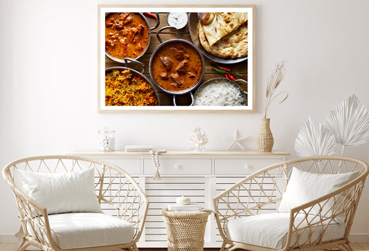 Bowls of Indian Cuisine on Table Home Decor Premium Quality Poster Print Choose Your Sizes