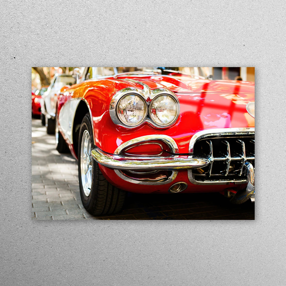 Red Retro Car Wall Art Acrylic Glass Print Tempered Glass Wall Art 100% Made in Australia Ready to Hang