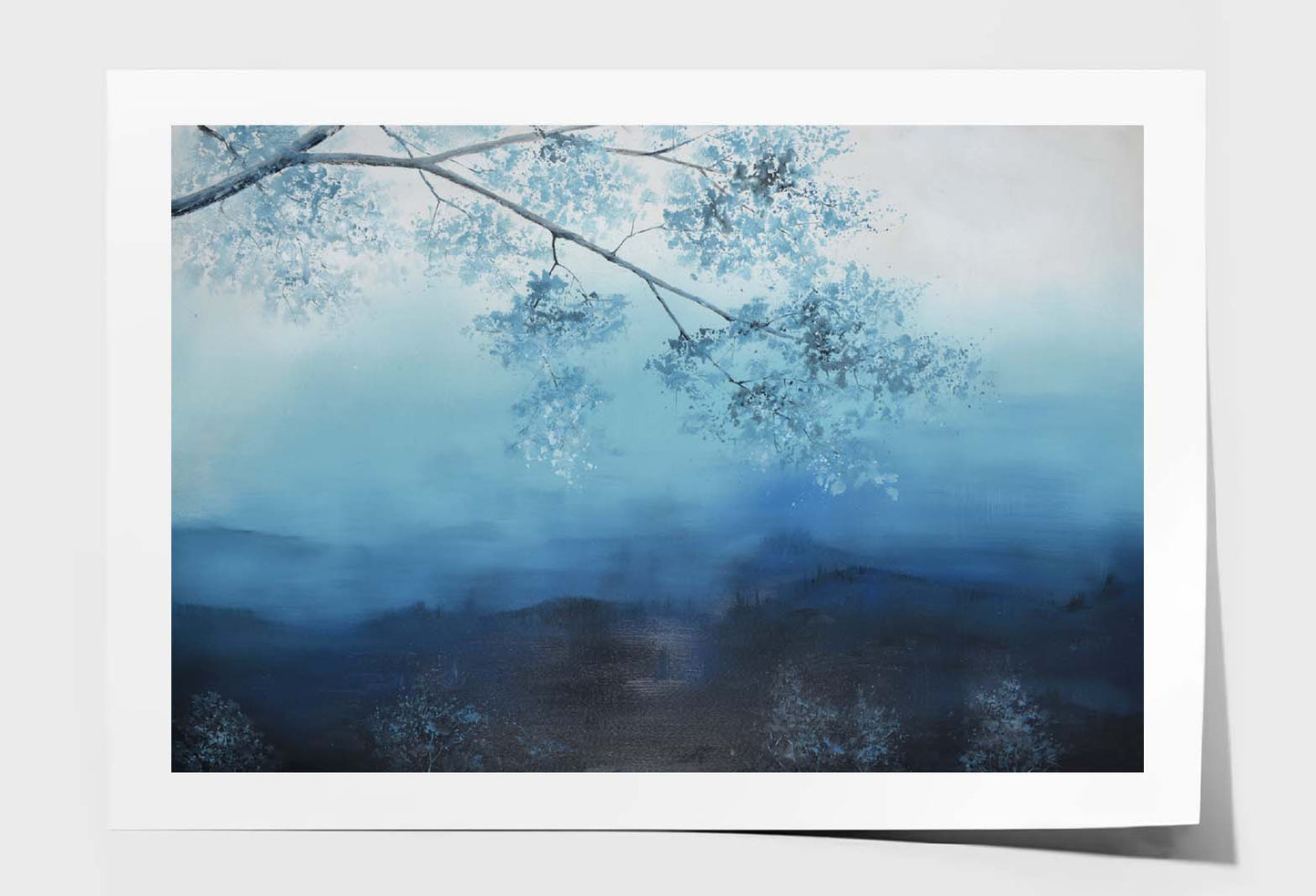 A Picture of Trees, Leaves, Blue Wall Art Limited Edition High Quality Print