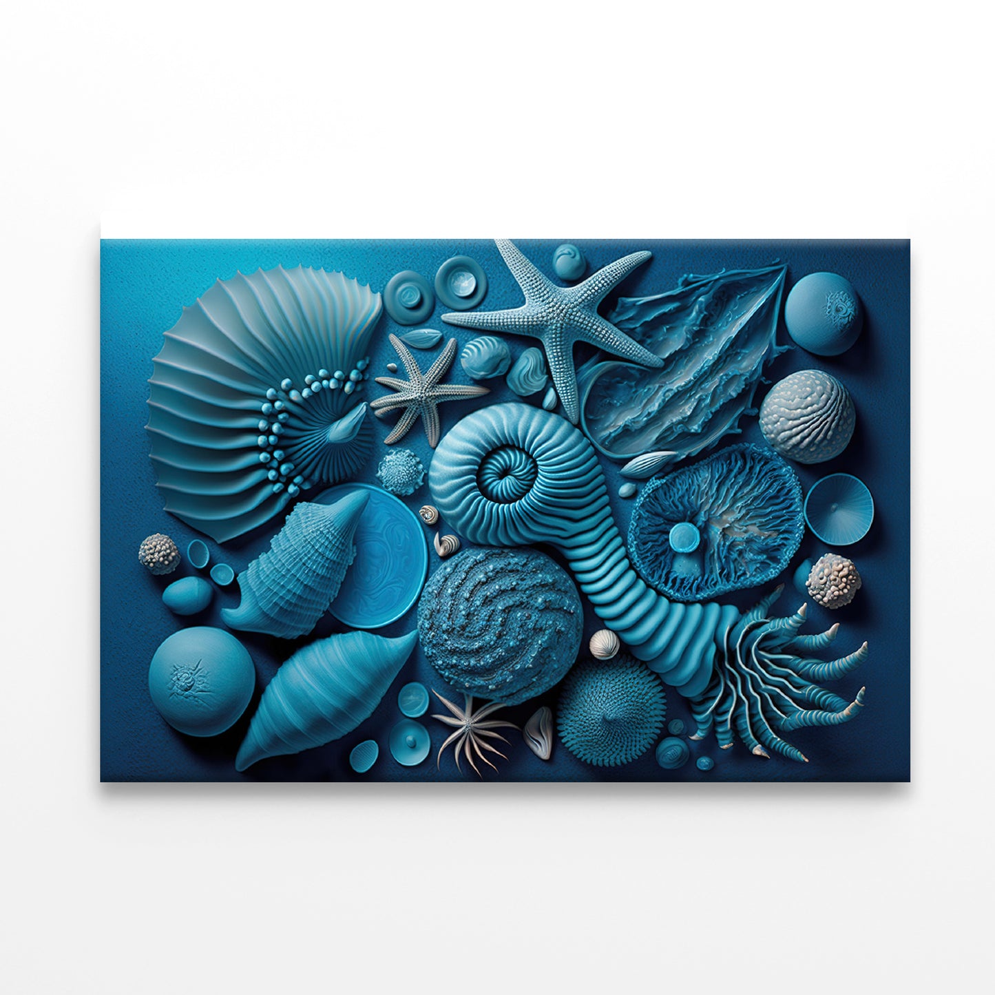 Group of Blue and White Shells Print 100% Australian Made - Bella Home Decor