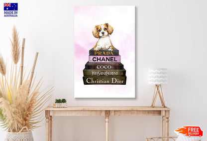 Dog On Book set Fashion Art Wall Art Limited Edition High Quality Print