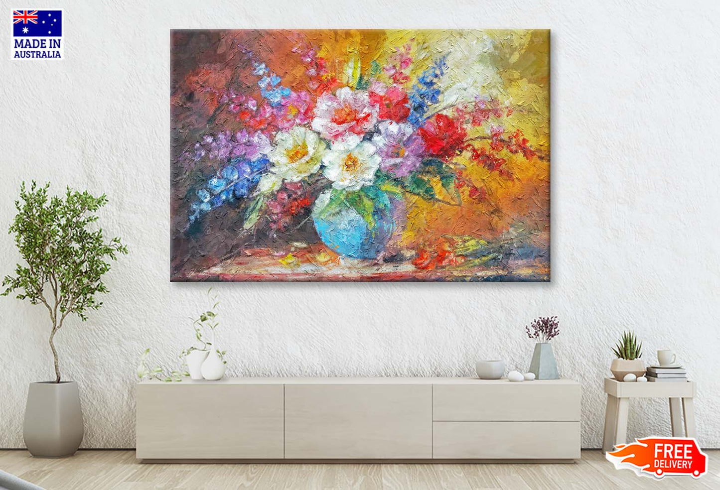 Painting Flowers, Painting Vivid Flowers, Floral Wall Art Limited Edition High Quality Print