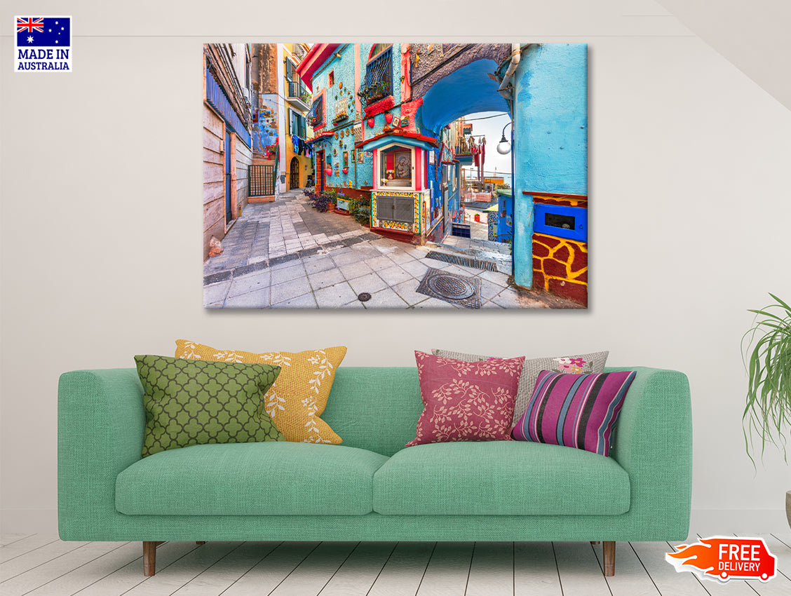 Color Streets of Vietri Salerno Print 100% Australian Made - Bella Home Decor