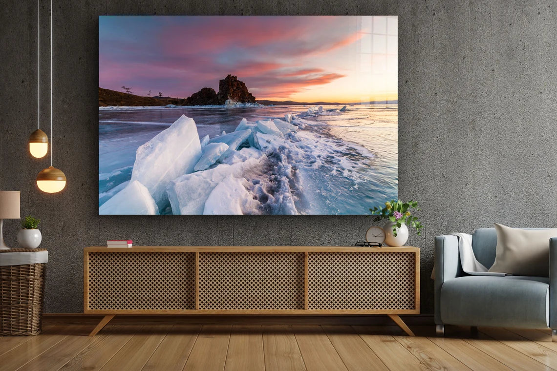 Ocean of Ice Sunset Sky UV Direct Aluminum Print Australian Made Quality