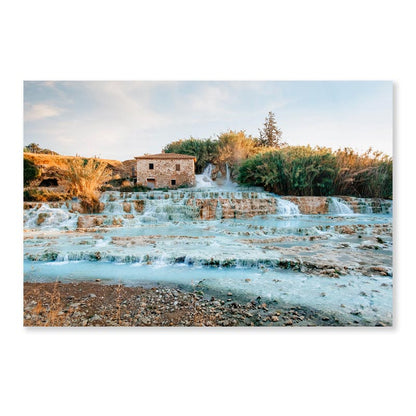 Terme Di Saturnia - Mill Waterfalls, Tuscany, Italy Acrylic Glass Print Tempered Glass Wall Art 100% Made in Australia Ready to Hang - Bella Home Decor