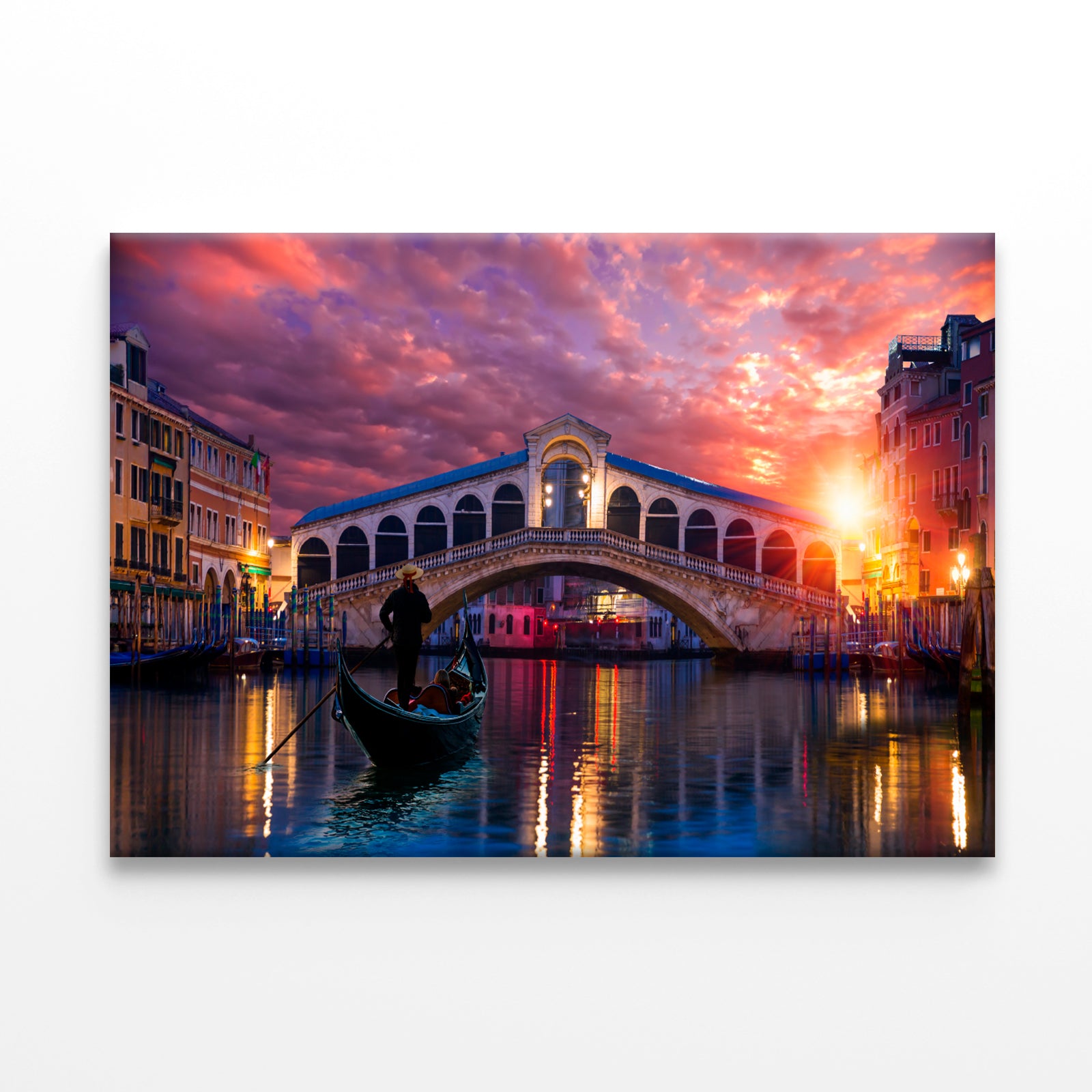 Gondola Near Rialto Bridge Venice Wall Art Decor 100% Australian Made - Bella Home Decor