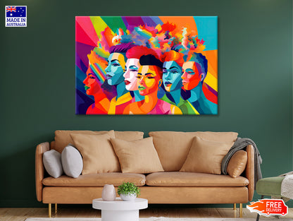 Group of People Modern Art Style Print 100% Australian Made - Bella Home Decor