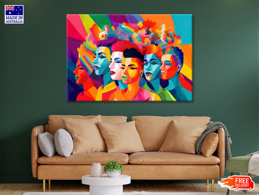 Group of People Modern Art Style Print 100% Australian Made - Bella Home Decor