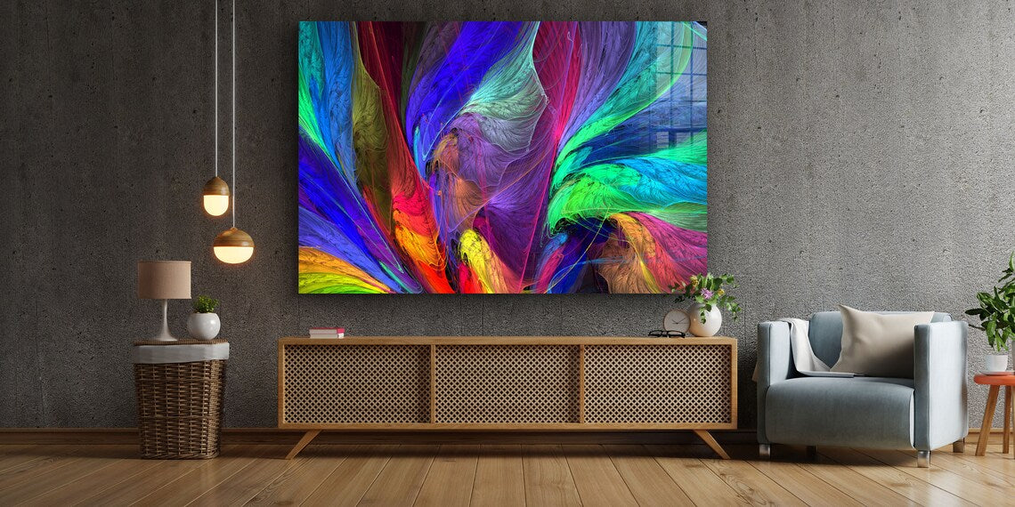 Colorful Neon Abstract UV Direct Aluminum Print Australian Made Quality