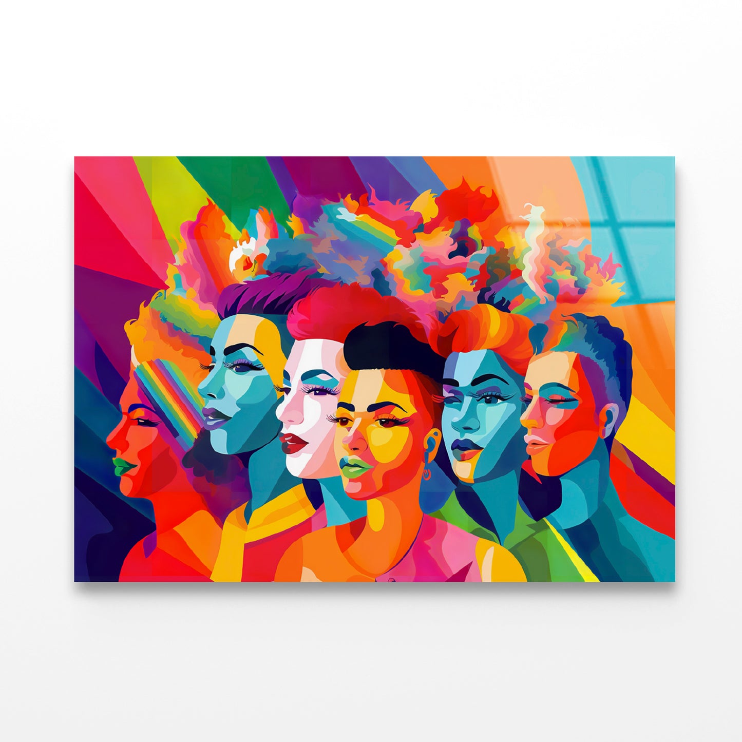 Group of People Modern Art Style Acrylic Glass Print Tempered Glass Wall Art 100% Made in Australia Ready to Hang - Bella Home Decor