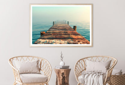 Pier In the Sea Misty View Home Decor Premium Quality Poster Print Choose Your Sizes