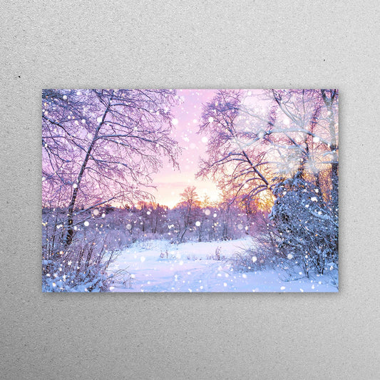 Snow Forest View Acrylic Glass Print Tempered Glass Wall Art 100% Made in Australia Ready to Hang