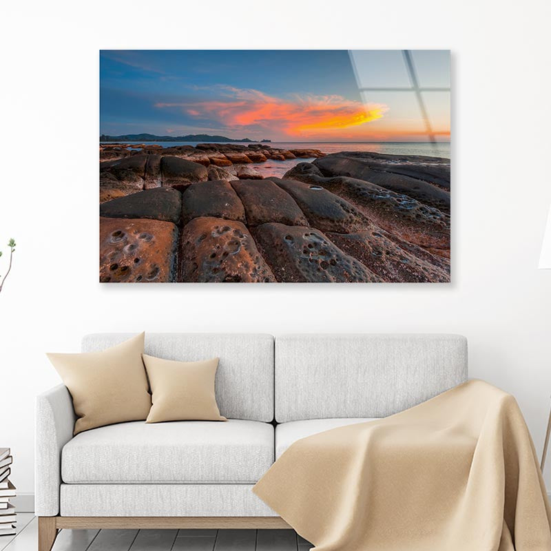 Sunrise at Tip of Borneo Sunset Malaysia Acrylic Glass Print Tempered Glass Wall Art 100% Made in Australia Ready to Hang