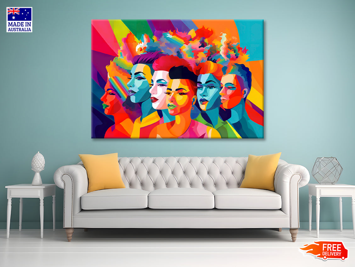 Group of People Modern Art Style Print 100% Australian Made - Bella Home Decor