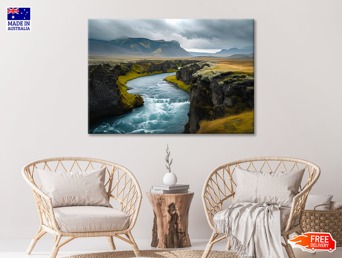 Dramatic Views of Beautiful Icelandic Nature with Mountains Print 100% Australian Made - Bella Home Decor
