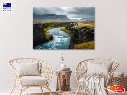 Dramatic Views of Beautiful Icelandic Nature with Mountains Print 100% Australian Made - Bella Home Decor