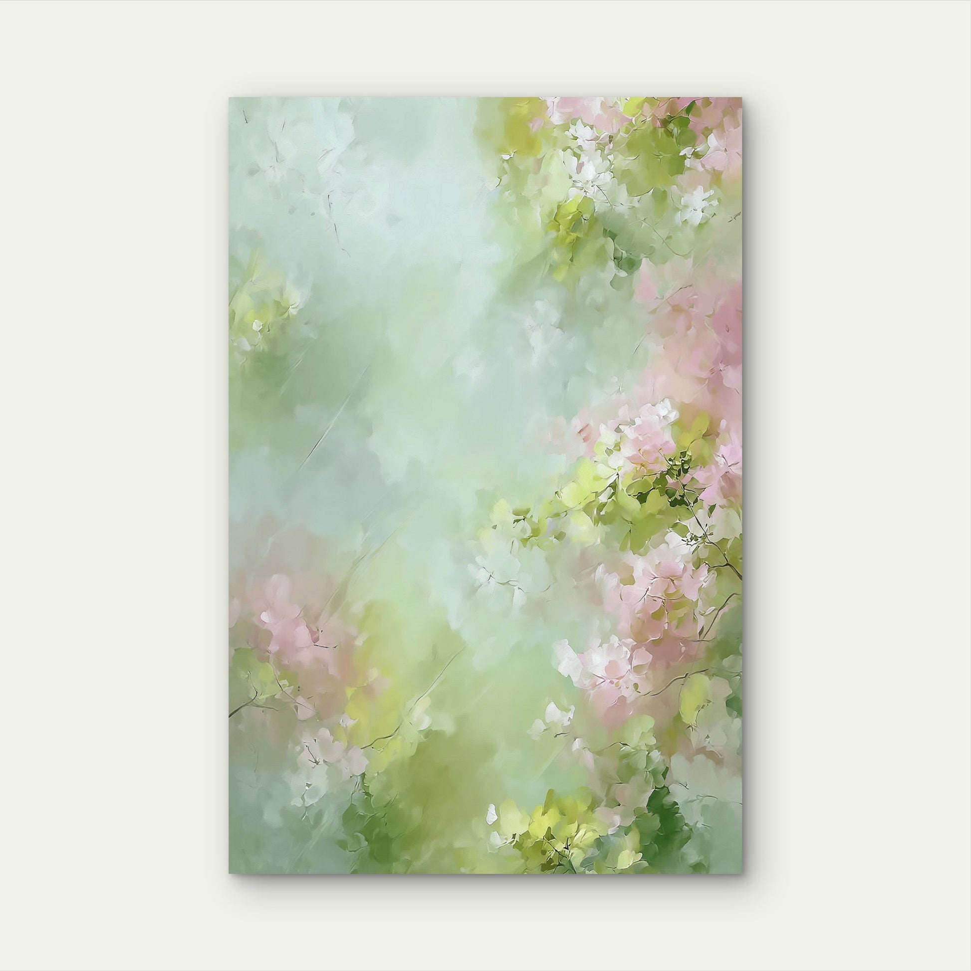 Soft Pastel Flower Garden Painting 40x60cm Metal Print Ready to Hang - Bella Home Decor