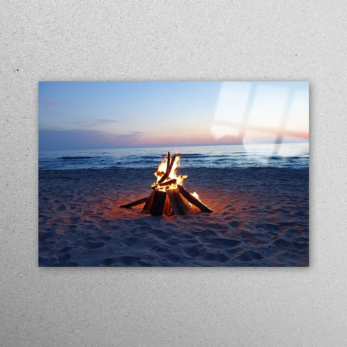 Camp Fire Beach Acrylic Glass Print Tempered Glass Wall Art 100% Made in Australia Ready to Hang