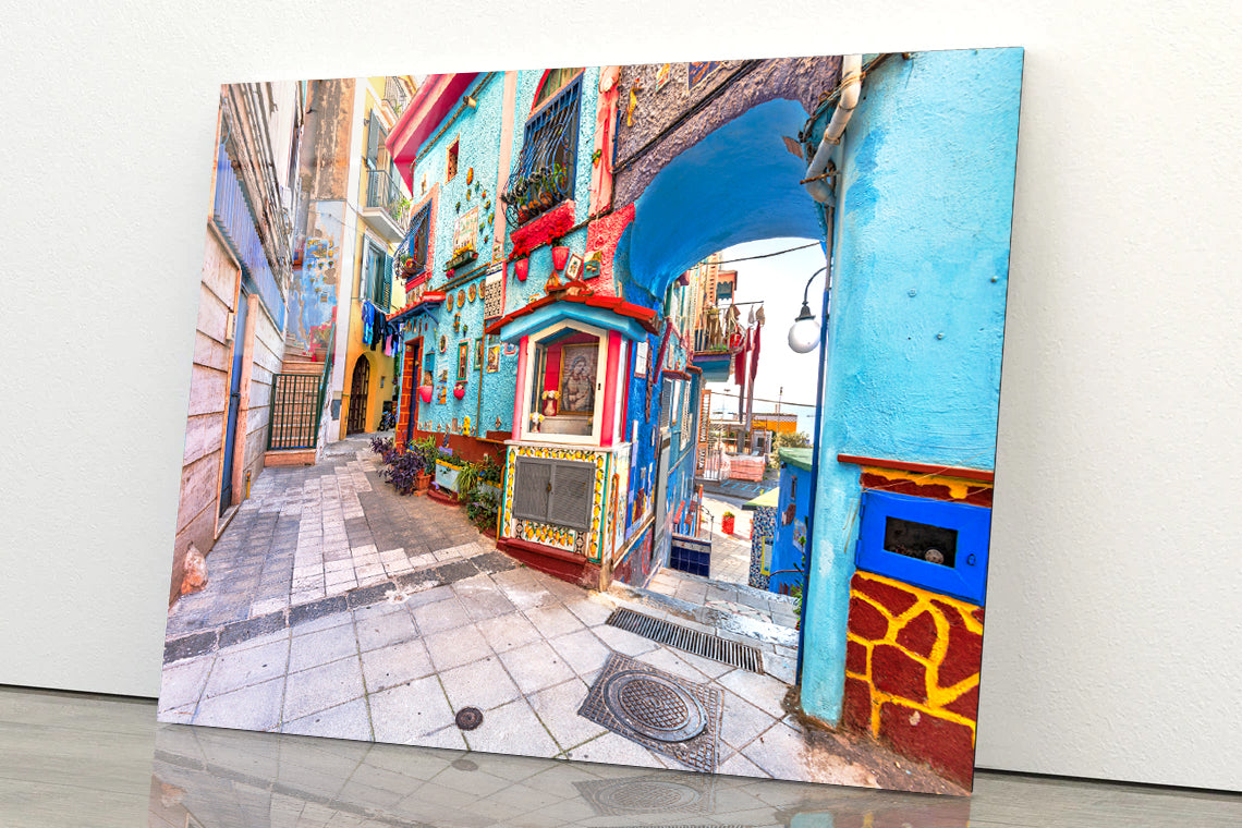 Color Streets of Vietri Salerno Acrylic Glass Print Tempered Glass Wall Art 100% Made in Australia Ready to Hang