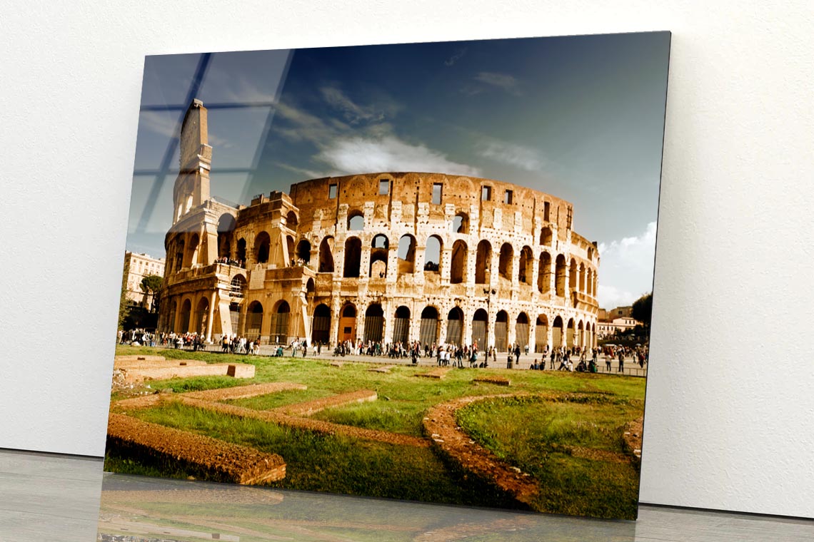 Colosseum In Rome, Italy Acrylic Glass Print Tempered Glass Wall Art 100% Made in Australia Ready to Hang