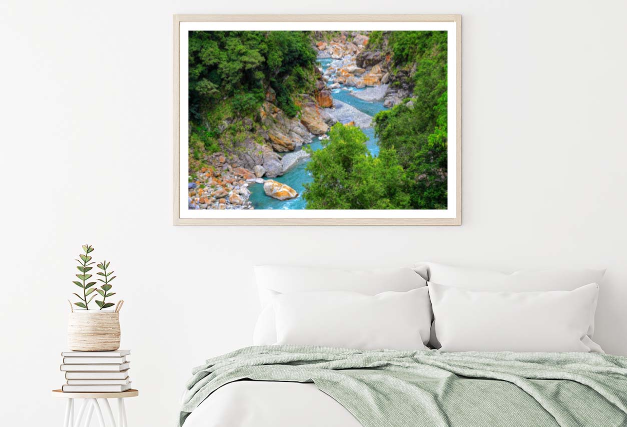 Flowing a Magnificent River Canyon Hualien Taiwan Home Decor Premium Quality Poster Print Choose Your Sizes