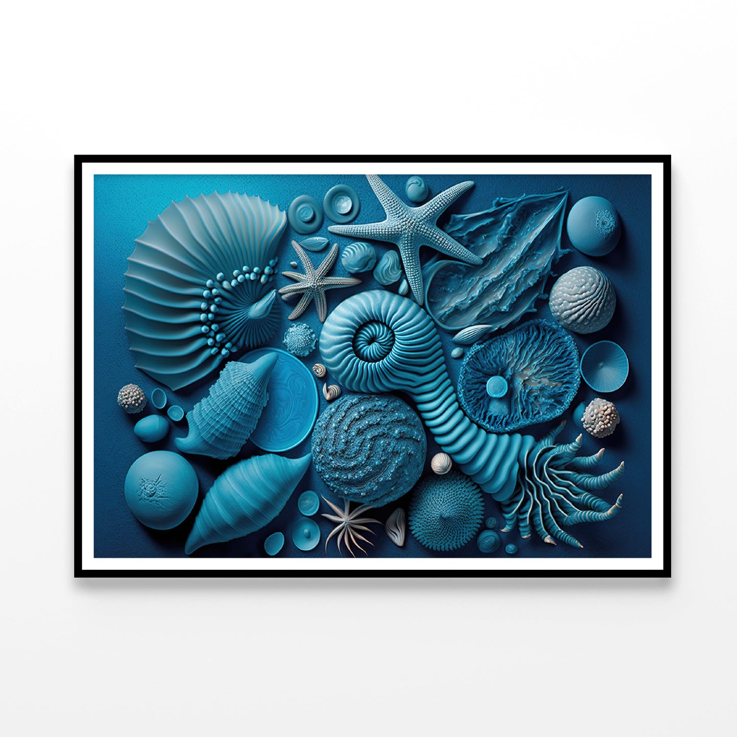 Group of Blue and White Shells Home Decor Premium Quality Poster Print Choose Your Sizes