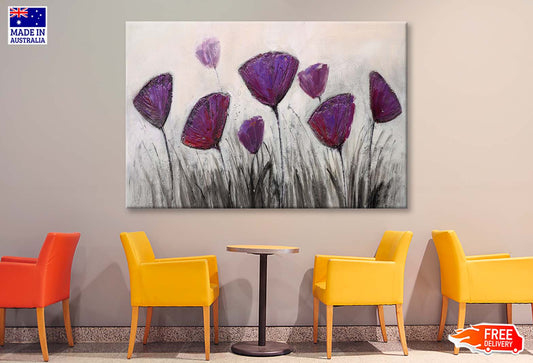 Purple Flower Texture Oil Painting Wall Art Limited Edition High Quality Print